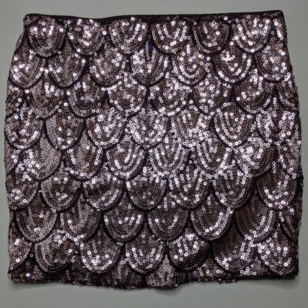 Rose Gold Sequin Mini Skirt